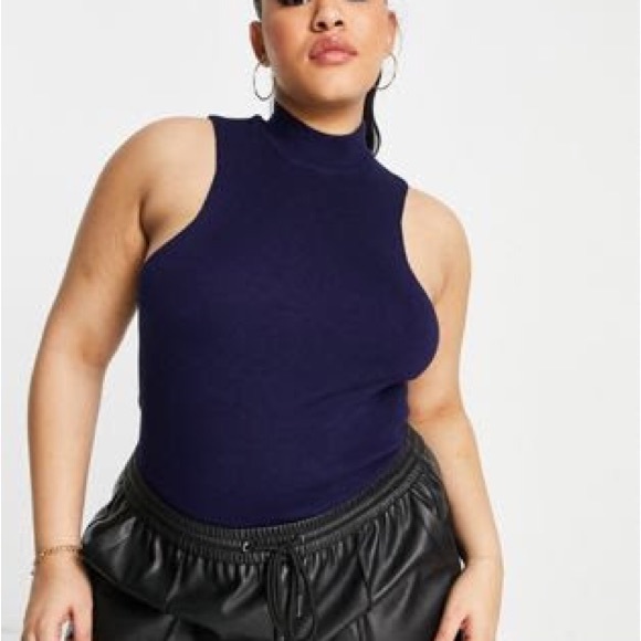 ASOS Curve Body Suit Racer back Navy 14 - Picture 1 of 7